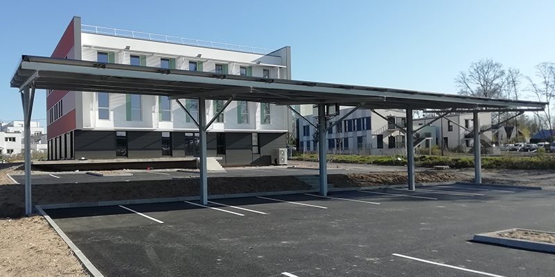 réalisation par 2MA Structure, entreprise basée à Tours de l'avant-projet d'une ombrière